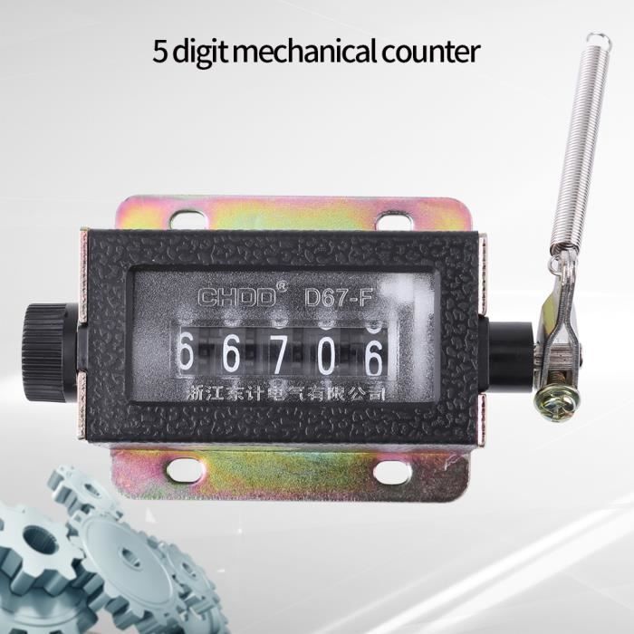 Compteur Manuel Mécanique Counter 5 Chiffres Comptage Compte 0-99999