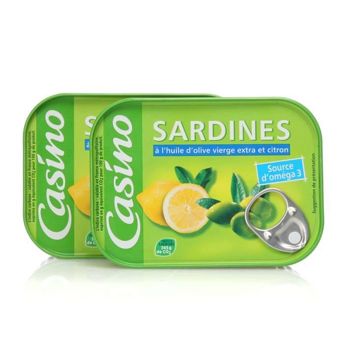 Lot de 2 sardines à l'huile d'olive et citron - 135 g