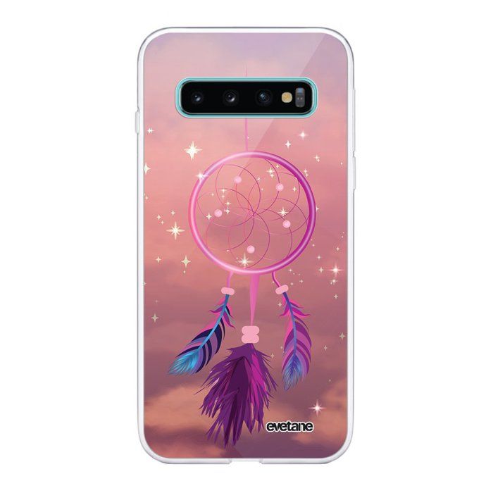 Coque pour Samsung Galaxy S10 360 intégrale transparente Attrape rêve rose Tendance Evetane.