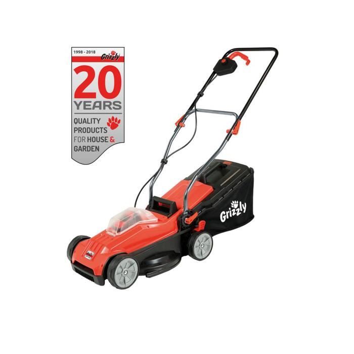 Grizzly Tondeuse à Gazon à accumulateur ARM 2433–20 (batterie Lithium-Ion 24 V, 3,0 Ah, largeur de coupe 33 cm
