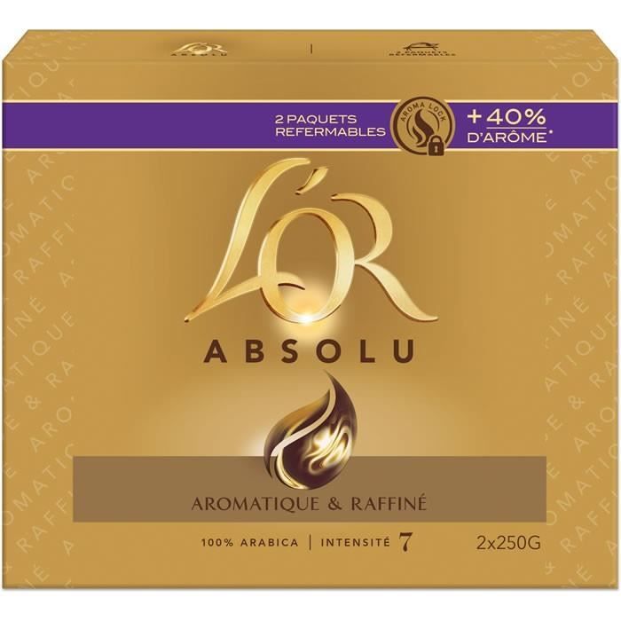 LOT DE 6 - MAISON DU CAFE : L'Or Absolu - Café moulu 100% Arabica 2 x 250 g,L'OR,