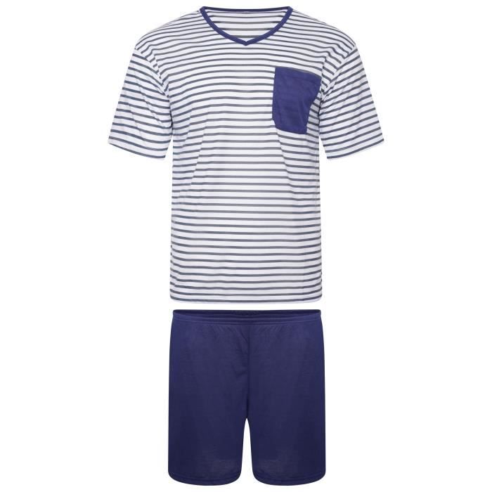 i-Smalls Pyjama Court Homme Super Doux Coton V Cou De Nuit