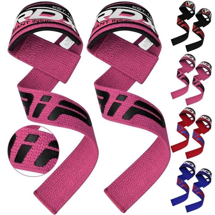 RDX Sangle Musculation Gym Levage Support de Poignet Bandage Fitness Lifting Straps Entraînement Bodybuilding Haltérophilie Gymnasti