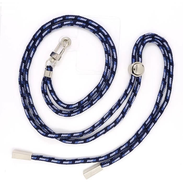 Tour de cou et cordon telephone universel bleu marine