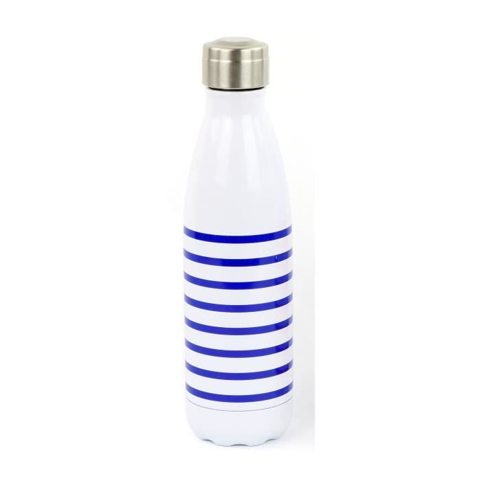 YOKO DESIGN Bouteille isotherme Marinière - Bleu - 500 ml