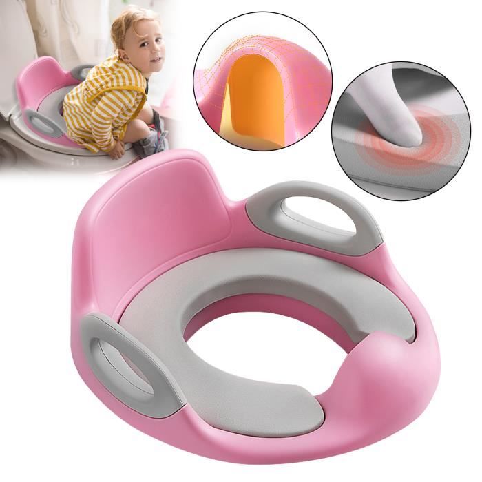 YUENFONG Réducteur de Toilette, Siège de toilette Pliable pour Enfant, Kids Toilet Seat pour pot de toilette, Rose + gris