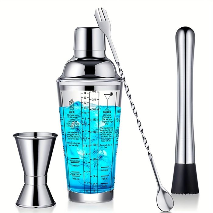 Cuillère à Cocktail Inox Longue – Manche Extra-Long Pour Mélanger, Superposer & Remuer Boissons – Robuste Et Élégante (Argent)