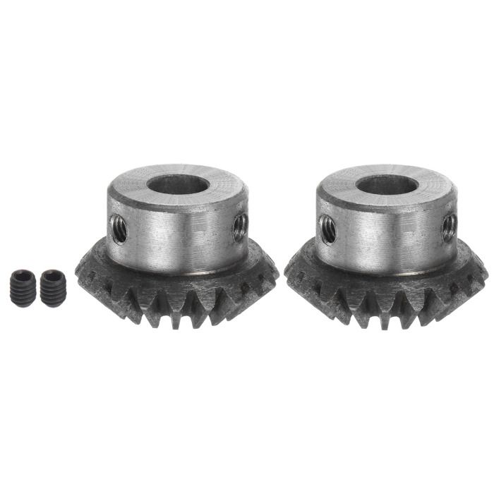 Lot De 2 Pignons Coniques 1:1 Module 1.5M 12 Dents - Engrenage 90° Acier 45# Trempé, Trou 6mm Pour Transmission Mécanique