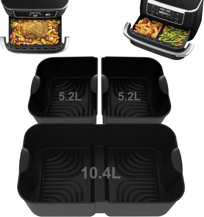Moule Silicone Air Fryer 3PCS - Accessoire Compatible Ninja Foodi Flex 10.4L AF500EU, Moules Antiadhésifs