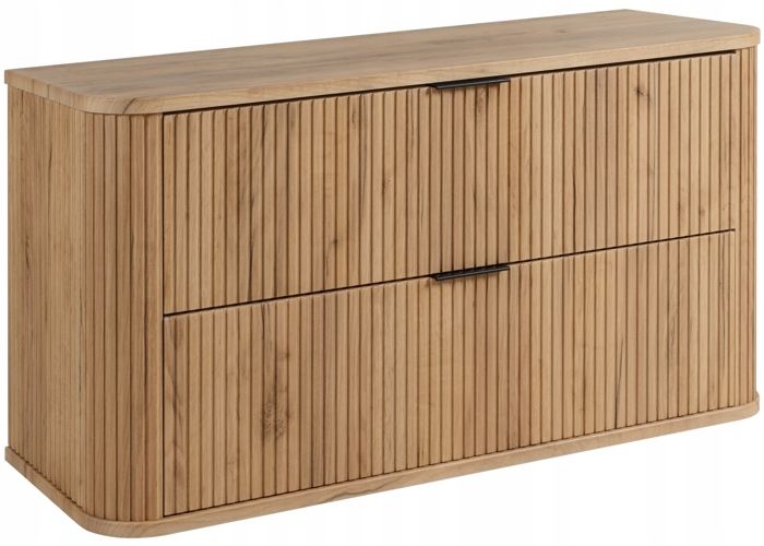 RODAN Meuble pour Vasque à Poser 120 cm - ELEGANCE façade rainurée - chêne artisanal or - 1204 x 517 x 415 cm