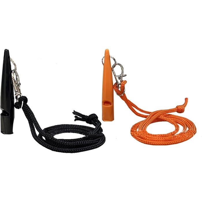 Meilleurs prix pour 2 Pièces Sifflets pour Chien à Haute Fréquence Sifflet Chien Rappel Sifflet Anti Aboiement Chien avec Cordon (Orange/Noir)