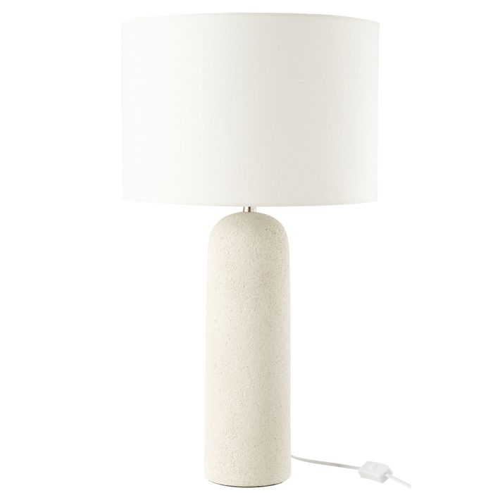 Lampe sur pied en terre cuite et lin Blanc 38x38x68 cm
