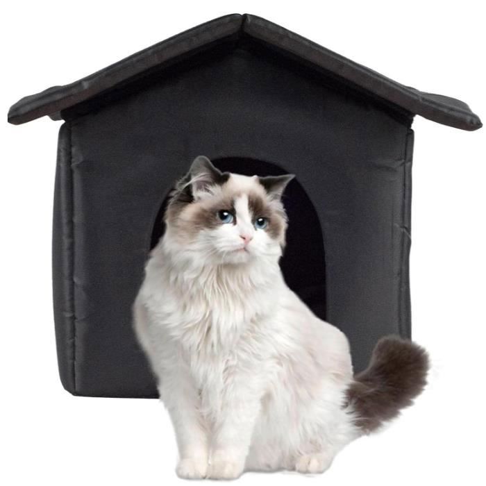 Meilleurs prix pour Niche Chat Extérieur - Maison Animaux - Imperméable - Pliable - Grand Modèle - 45x43x40cm Multicolore NICHE
