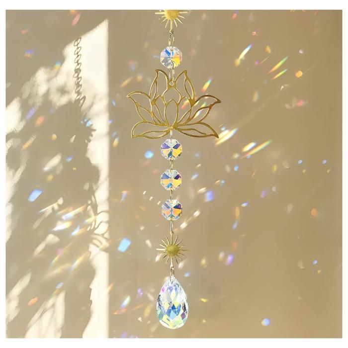Attrape-Soleil En Cristal Fleur De Vie - Pendentif Prisme Sphérique Pour Fenêtre Et Lustre
