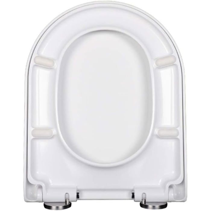 Croydex Levico Flexi-Fix Abattant WC Forme D - Fermeture Amortissee Et Libération Rapide