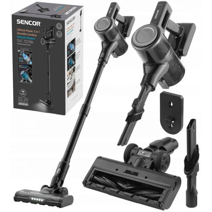 Aspirateur balai Sencor Aspirateur vertical sans fil 2 en 1 SVC 7221BK - Sencor