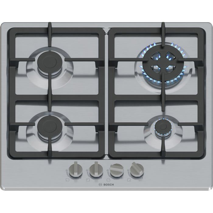 Table De Cuisson Gaz Bosch PGH6B5K90 – Brûleur Wok 33 kW, Inox