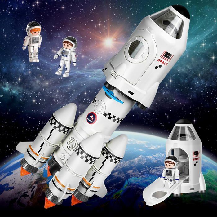 Fusée Jouet Herenear 5 en 1 Navette Spatiale - Effets Sonores et Lumineux - Jeux - Jouets