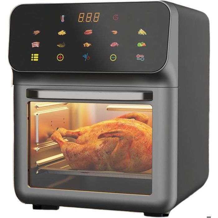 Friteuse à Air 10L 2200W Sans Huile Air Fryer avec Fenêtre et Éclairage Écran Tactile LED Nettoyage Facile - Darmowade