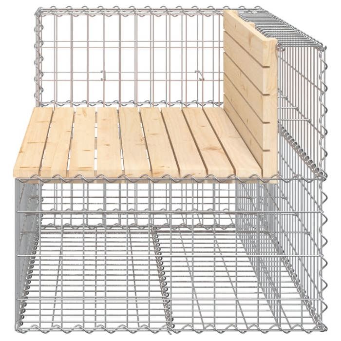 Sale 2026 Banc de jardin - BURKE - Banquette balcon - design gabion - 122x71x655 cm - bois massif de pin BB756