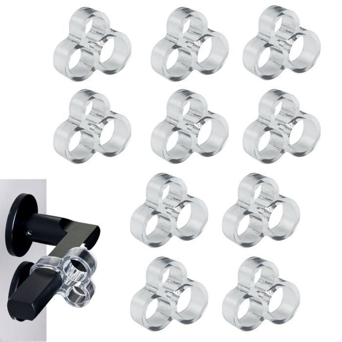 Lot de 10 butoirs de poignée de porte transparents pour protéger les murs et les meubles - Pour salle de bain bureau