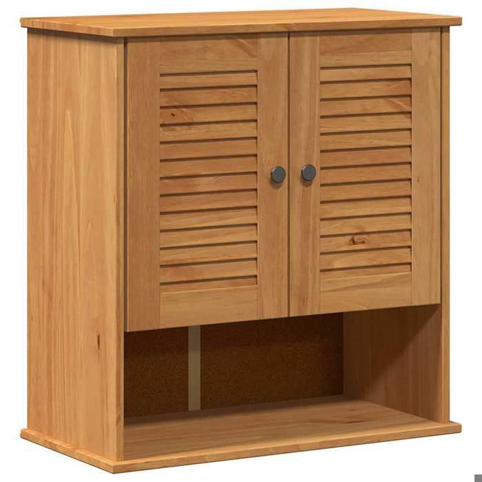 Bois Armoire murale de bain JILL Meuble WC avec porte VIGO Marron et Marron Miel 67.5x34x71.5 cm BB227