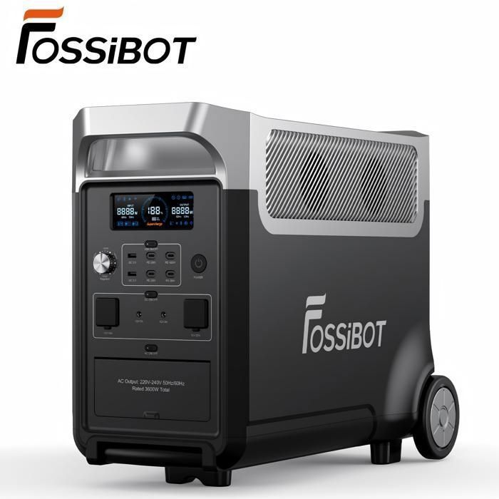 Centrale électrique portable - FOSSIBOT - F3600 Pro - 3 840Wh extensible 11 520Wh - 3 600W - recharge 15h LiFePO4