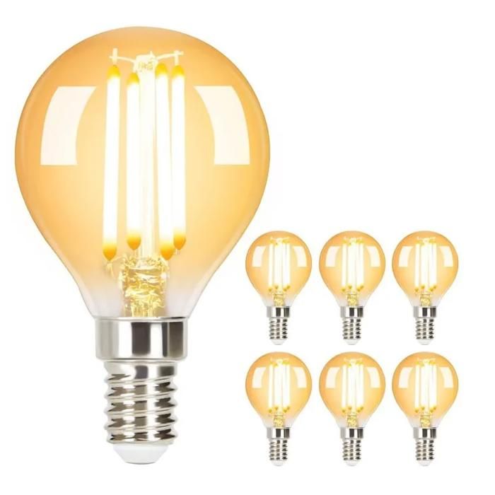 Homefire Ampoules LED E14 6 ER Vintage Edison Lampe à LED Rétro Birne G45 2700K 4W