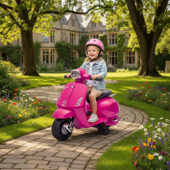 Moto électrique enfants 6 V voiture électrique enfants avec Roues dApprentissage pour 2-6 Ans 71 x 37 x 52 cm Rose