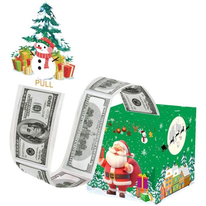 Tirelire de Noël pour cadeau en espèces boîte cadeau surprise de Noëliroir à monnaie de Noël avec carte de sortie (style A)