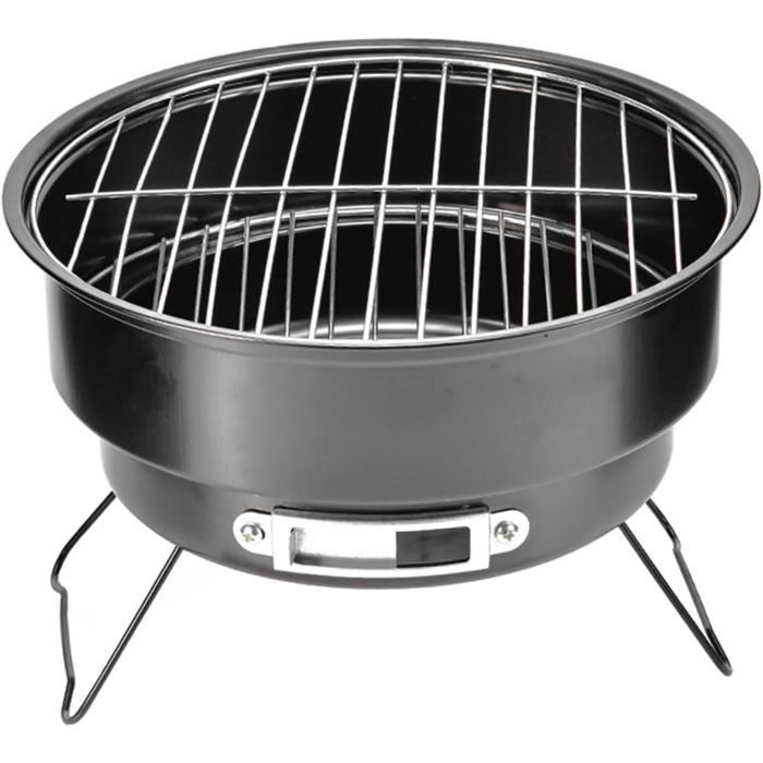 Barbecue rond portable de 25 cm en bois de charbon avec poignée pour cuisine extérieure barbecue pique-nique camping
