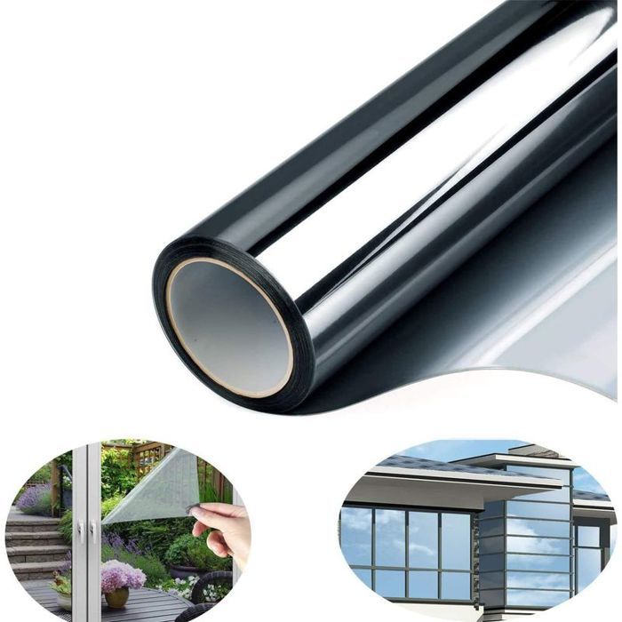 Film miroir anti-regard 40x200cm – Protection UV & chaleur auto-adhésif pour fenêtre