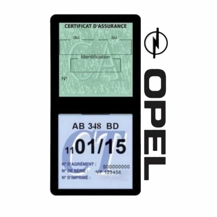 OPEL-VD12-N Noir étui assurance compatible avec OPEL adhésif Pare Brise Marque ASSURDHESIFS STICKERS AUTO RETRO