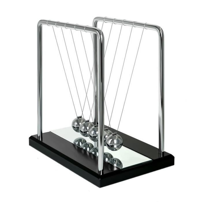 Pendule de Newton - Version luxe avec socle en bois et miroir - Achat