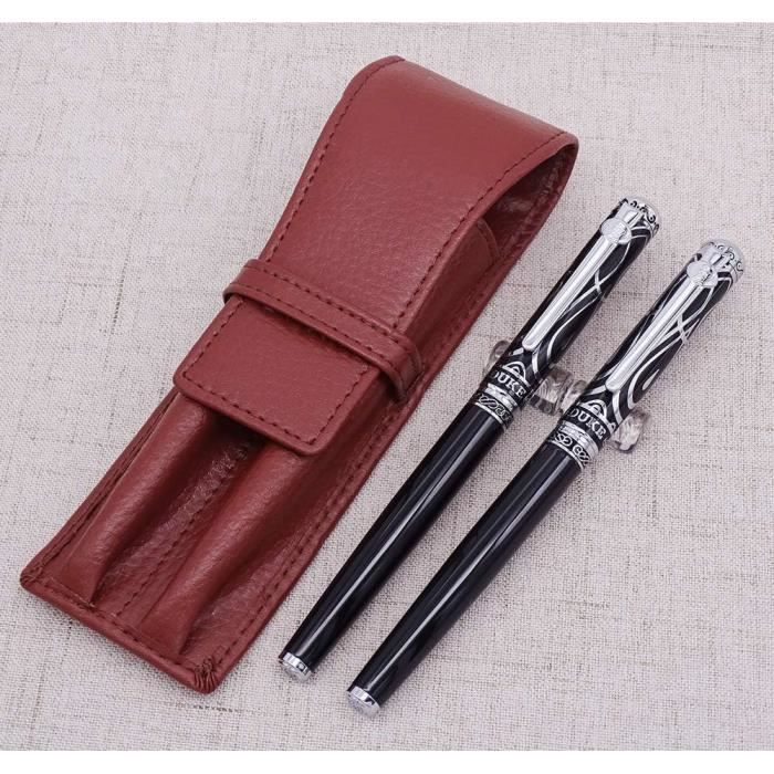 Stylo Tactile Elite Et Crayon – Ensemble Avec étui En Cuir Noir, Pour écrans Tactiles Et écriture