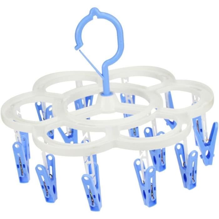 Lot De 12 Cintres Pliants Pour Bébé & Voyage – Multifonction Antidérapants, Cintres Portables Pour Vêtements, Chaussettes, Soutiens-Gorge – Jaune/Violet/Rose/Vert/Bleu