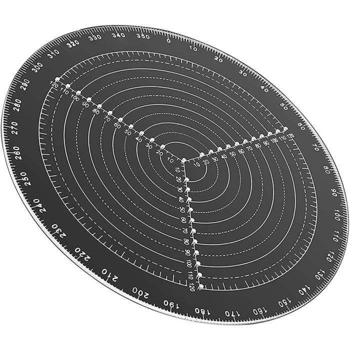 Boussole Ronde 300 Mm ANCLLO – Acrylique Transparent, Outil Centre Tourneur Bois, Cercles Diamètre Précis