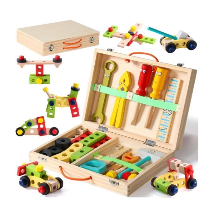 Jouet Enfant 3 Ans Boite a Outils Enfant 34 Pieces DIY Malette Outils Enfant Jeux Fille Garcon 2 3 4 5Ans Jouet Montessori Bricolage Cdiscount Jeux Jouets