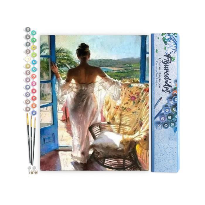 Kit Peinture Par Numéros 'Grande Vague' MOGTAA - Toile 20x30cm Avec Cadre Et Chevalet - Loisir Créatif Pour Adultes Et Enfants