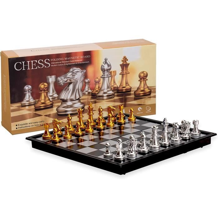 Magnétique Jeu D'Échecs en Bois Stockage Fentes Portable Haute Qualité Jeux de 