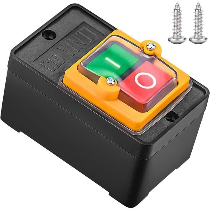 QitinDasen 3Pcs Premium 12V / 24V 5A Interrupteur à Bouton-Poussoir Momentané, Commutateur Bouton-Poussoir 19mm, Rouge LED Interrupteur Etanche IP67 Avec Fil De Prise De Courant