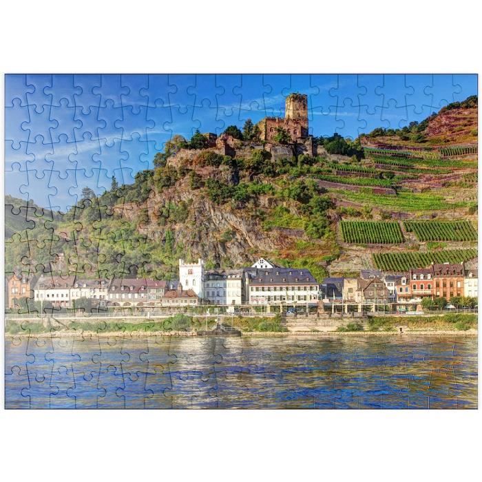 Gravure Sur Bois Originale - Blüchers Vortrab Voit Le Rhin Près De Kaub - Allemagne