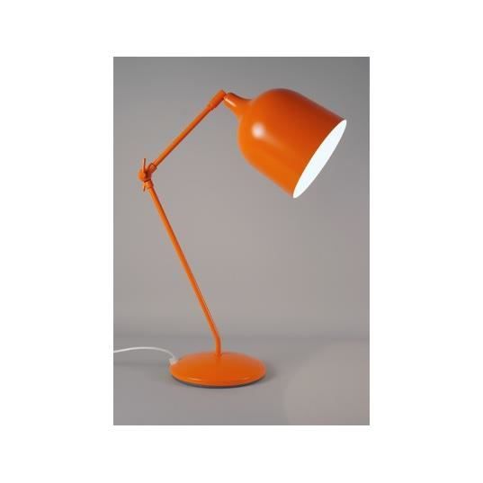Lampe à poser - Mékano - LT - Laqué orange - 3 articulations - Ampoule E27 incluse