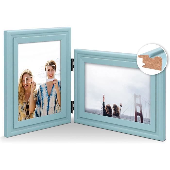 Cadre Photo Bois 13x18 Cm - Verre Inclus - Motif Floral Pastel - Occasion - Marque EMDÉ