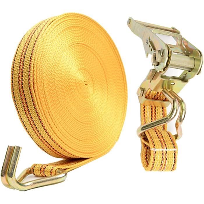 Sangle à Cliquet 15 M - 50 Mm De Large - 5 Tonnes De Résistance - Pour Arrimage Lourd (remorque, Camion)