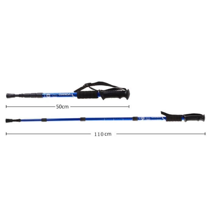 Bâtons De Randonnée Télescopiques Réglables 22" – Noir – Neuf
