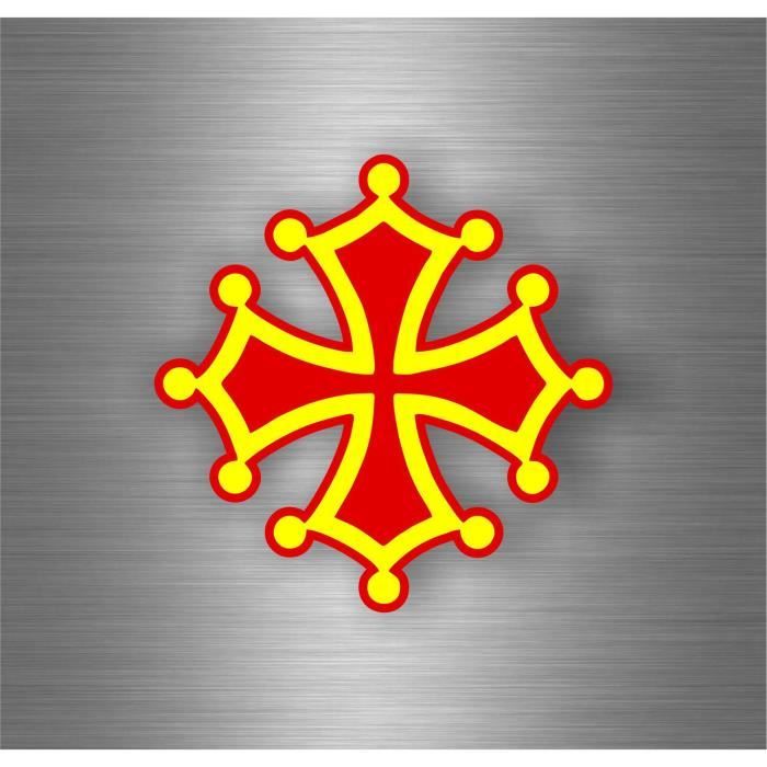 Autocollant sticker drapeau croix occitan r4