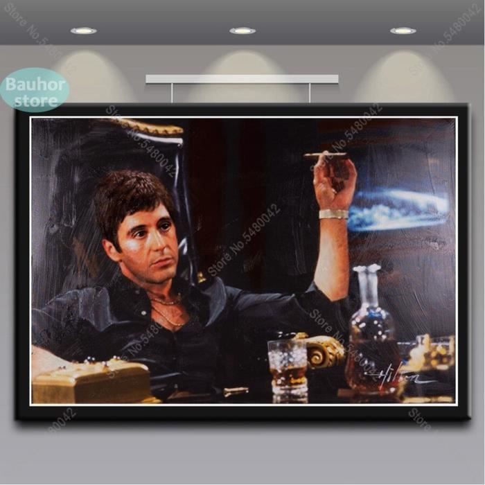 Peinture Abstraite Scarface – Triptyque Toile Murale (Film, Impression Giclée, Encadré)