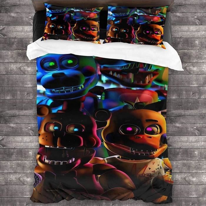 Housse De Couette 3D Five Nights At Freddy's - Microfibre Douce, 3 Pièces (housse + Taies)