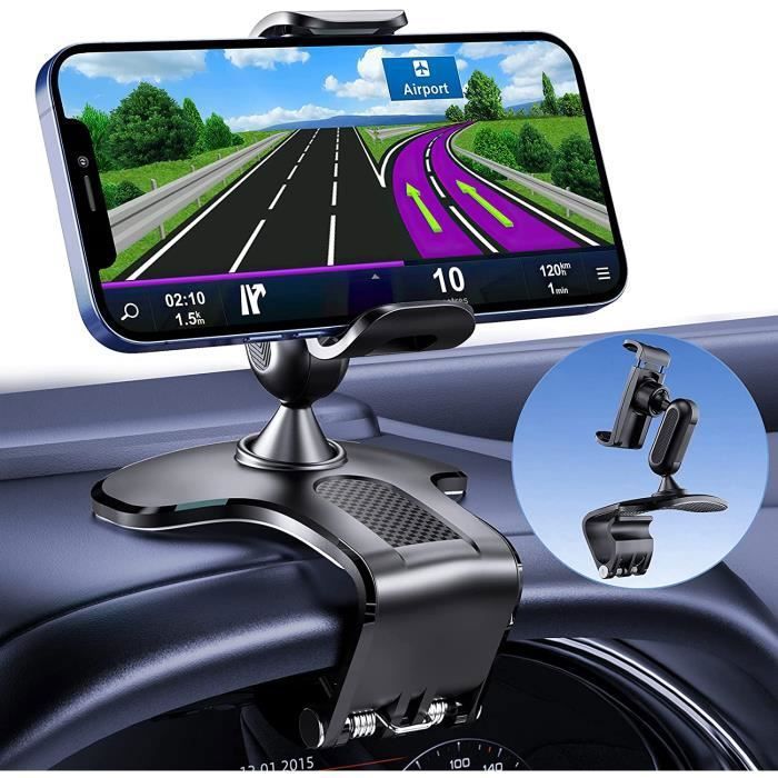 Support de téléphone portable pour la ventilation de voiture 360 ° crochet  rotatif universel support de téléphone voitures accessoires